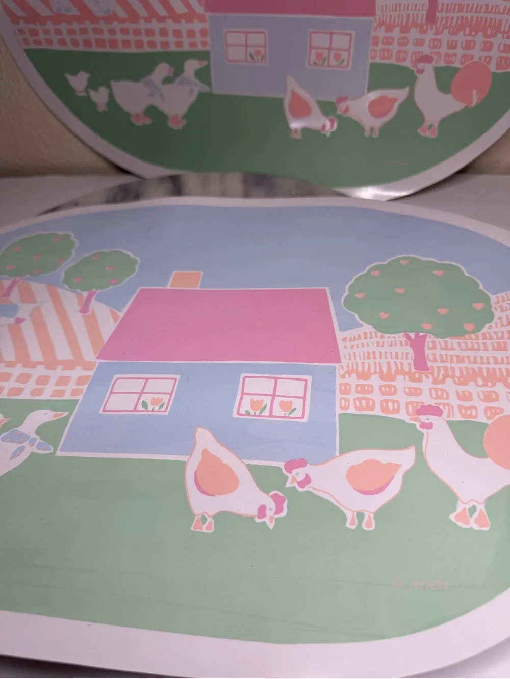 Pastel Farmhouse Wall Decor Plaque - Pink & Green